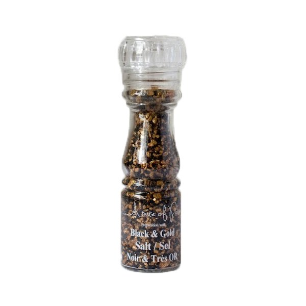 Black & Gold Salt with Grinder 145g - Calia Australia Pty Ltd