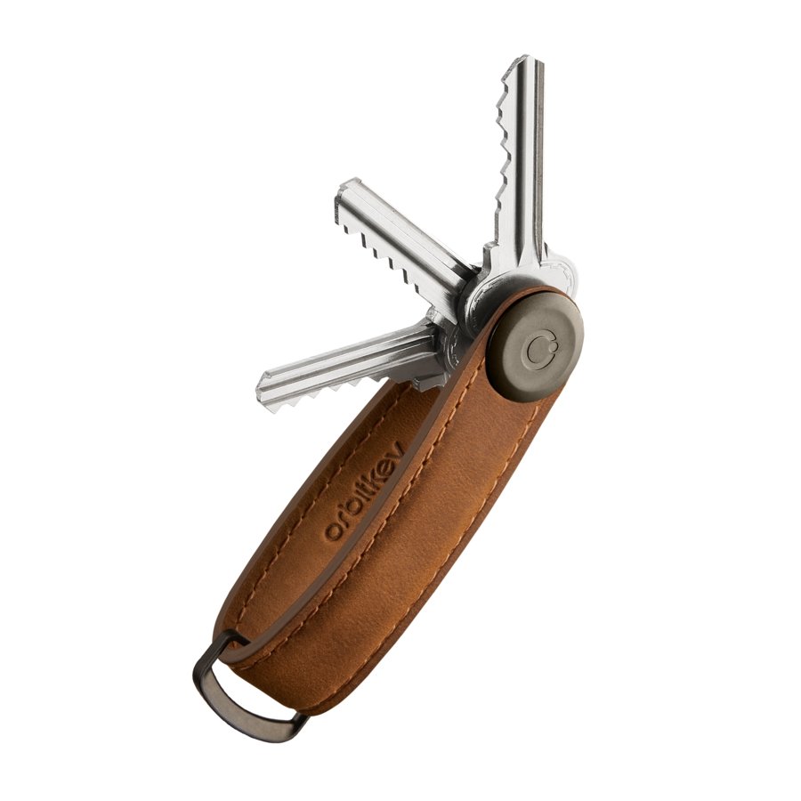Orbitkey 2.0 Crazy Horse Leather Key Organiser - Chestnut Brown - Calia Australia Pty Ltd