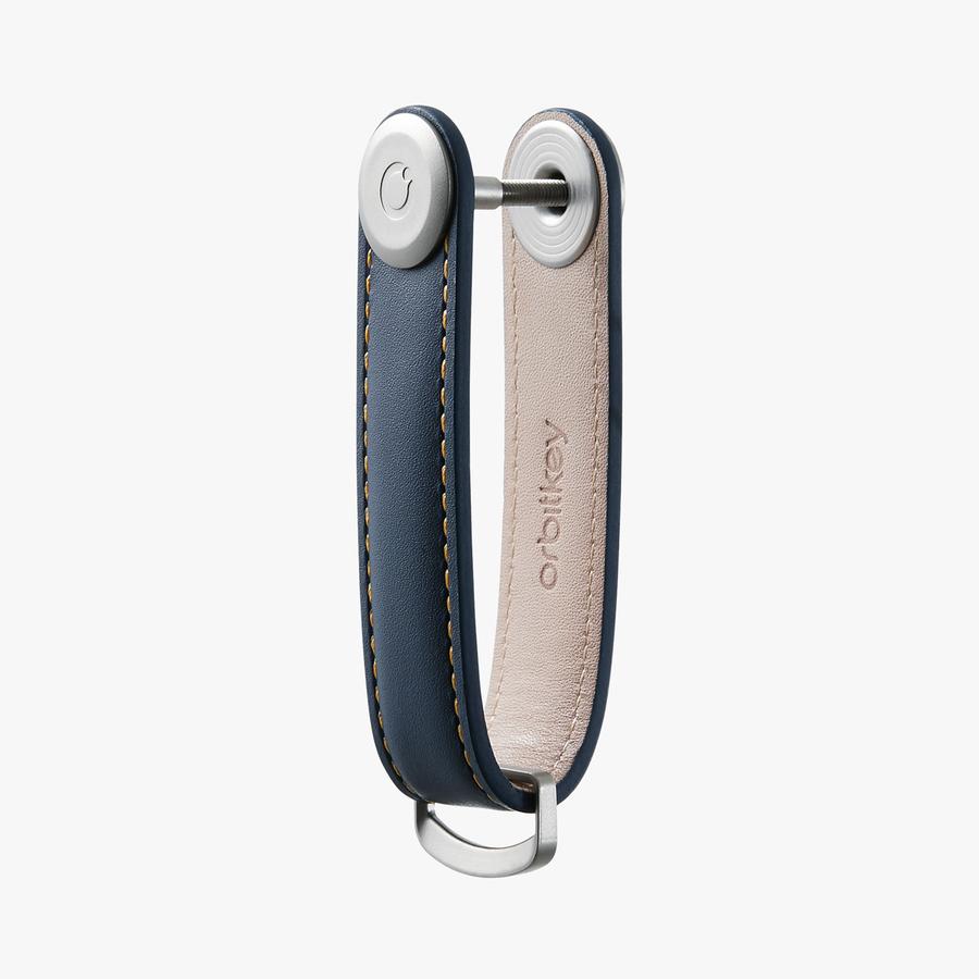Orbitkey 2.0 Leather Key Organiser - Navy/Tan - Calia Australia Pty Ltd