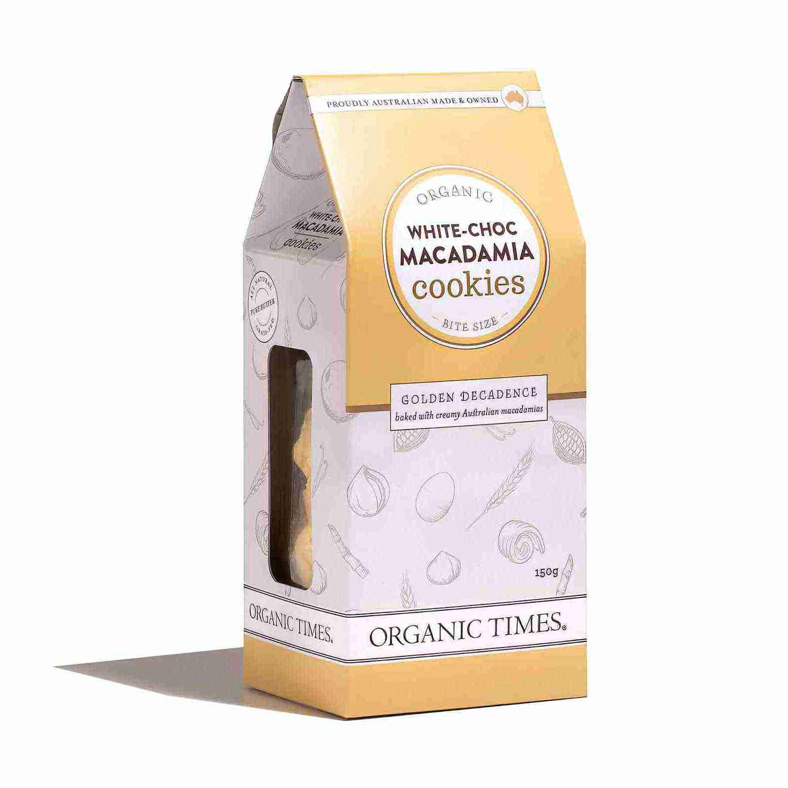 Organic White Choc Macadamia Cookies 150g - Calia