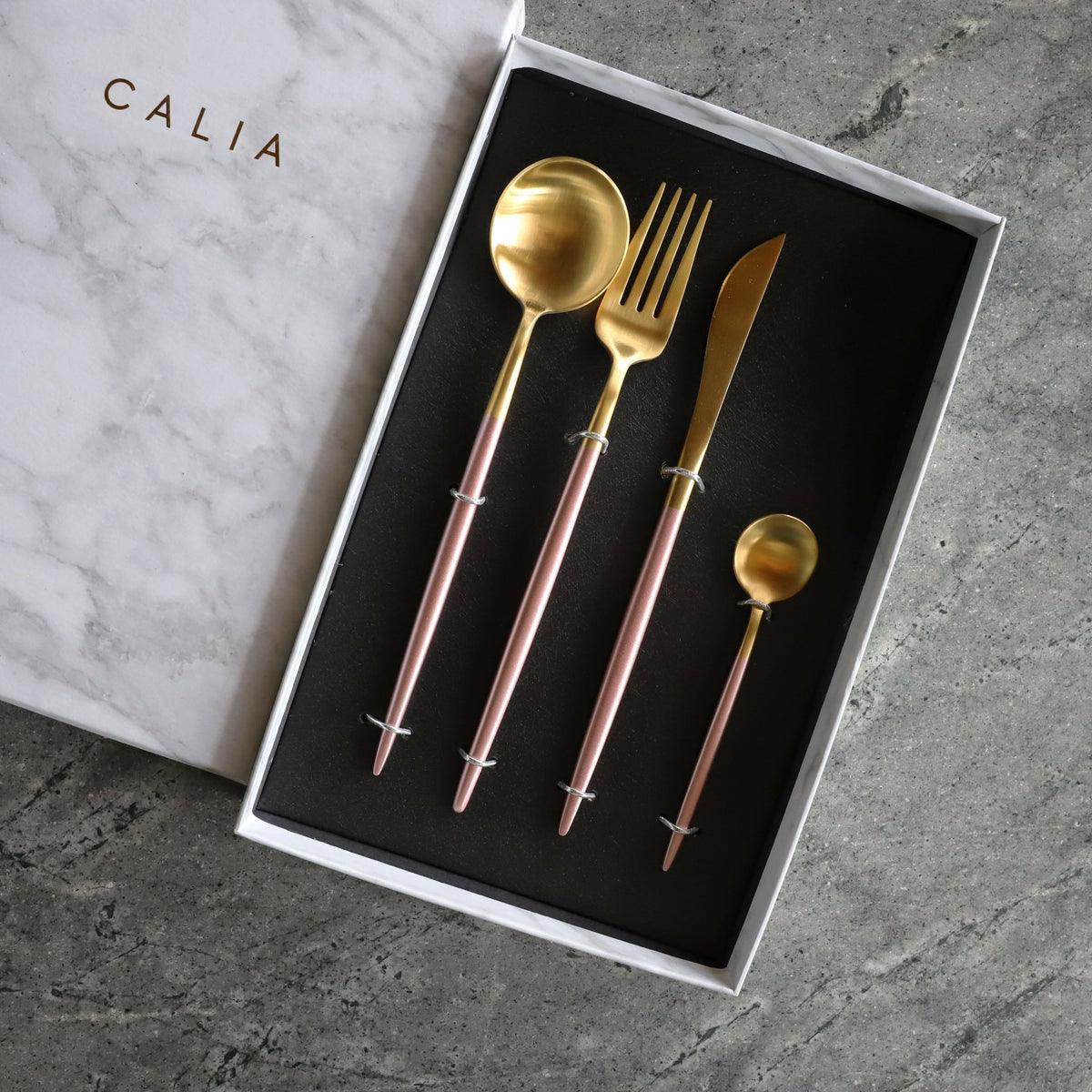 Pink &amp; Gold Cutlery Set - Calia Australia Pty Ltd